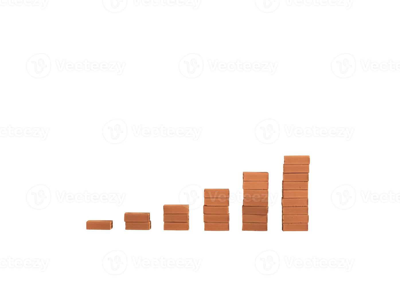 Statistics built with bricks. concept of success, statistic and profit photo