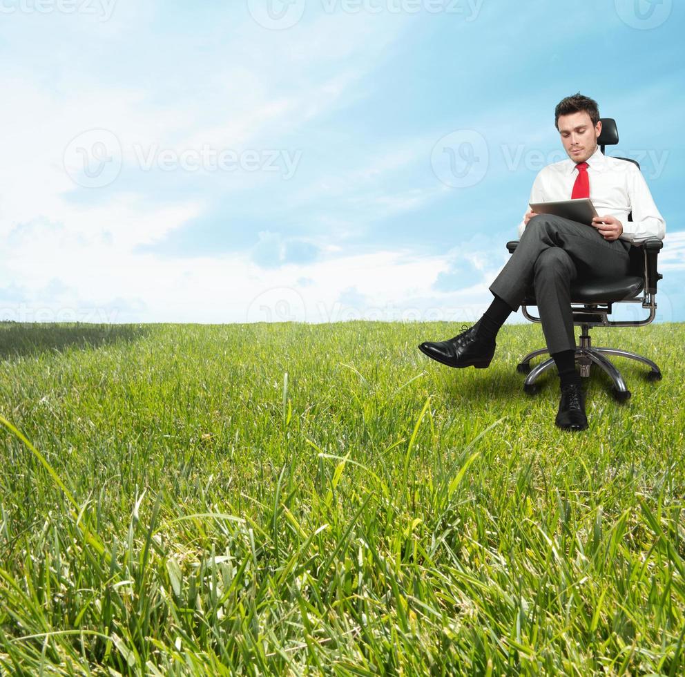 Businessman enjoying a relaxing day photo