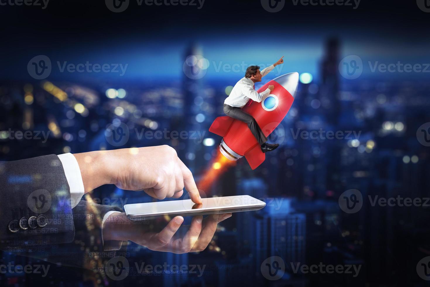 Startup working enterprise. 3D rendering photo
