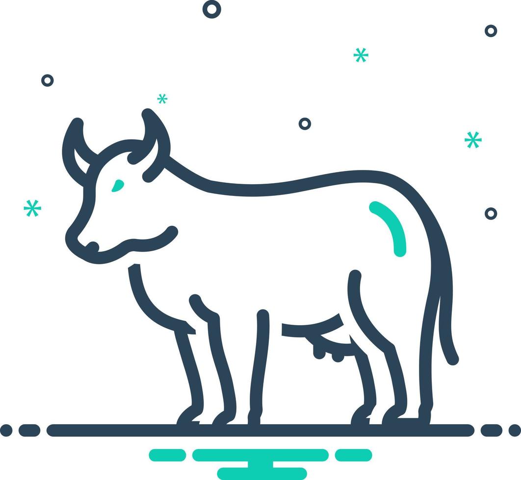 mix icon for cow vector