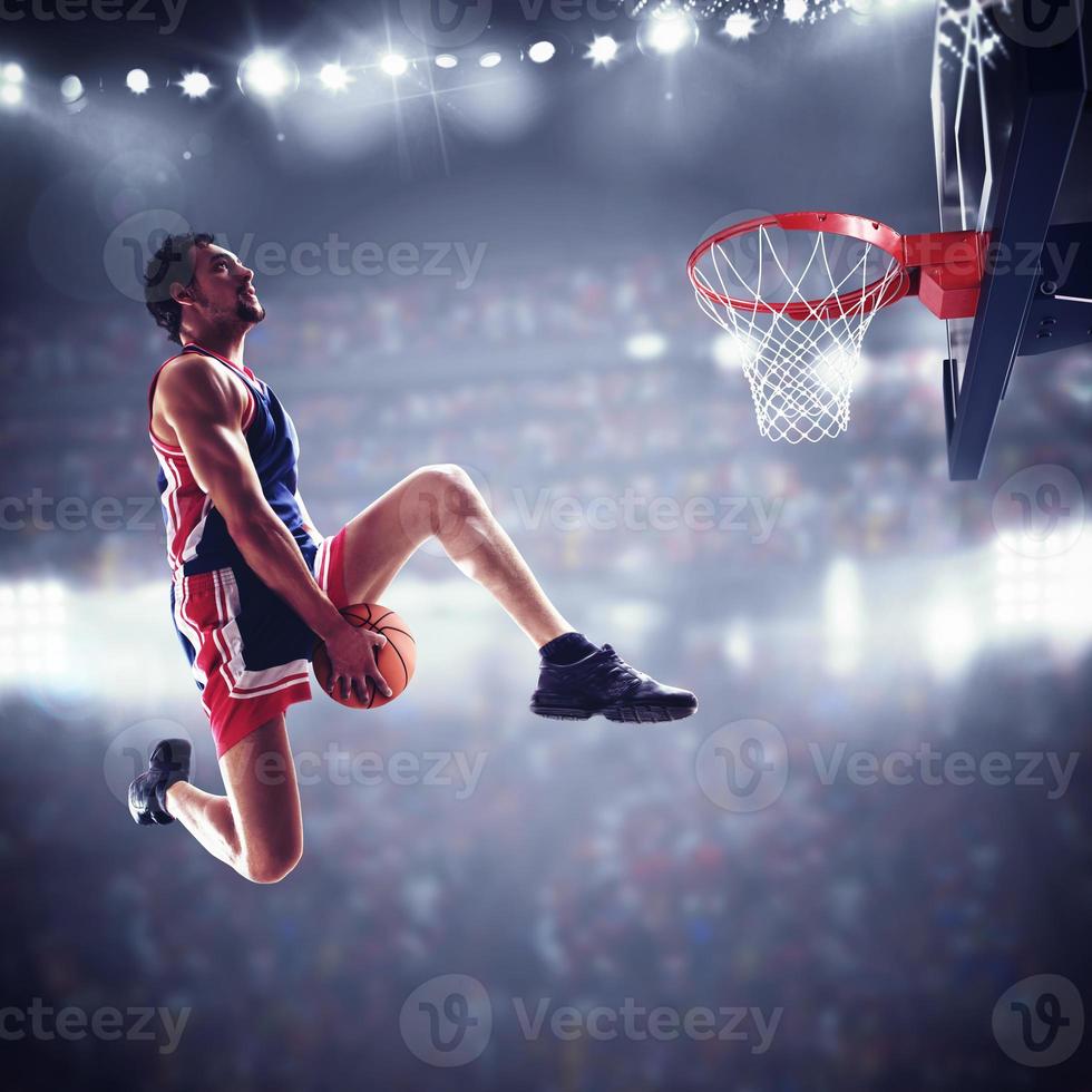 Basket player at the stadium photo