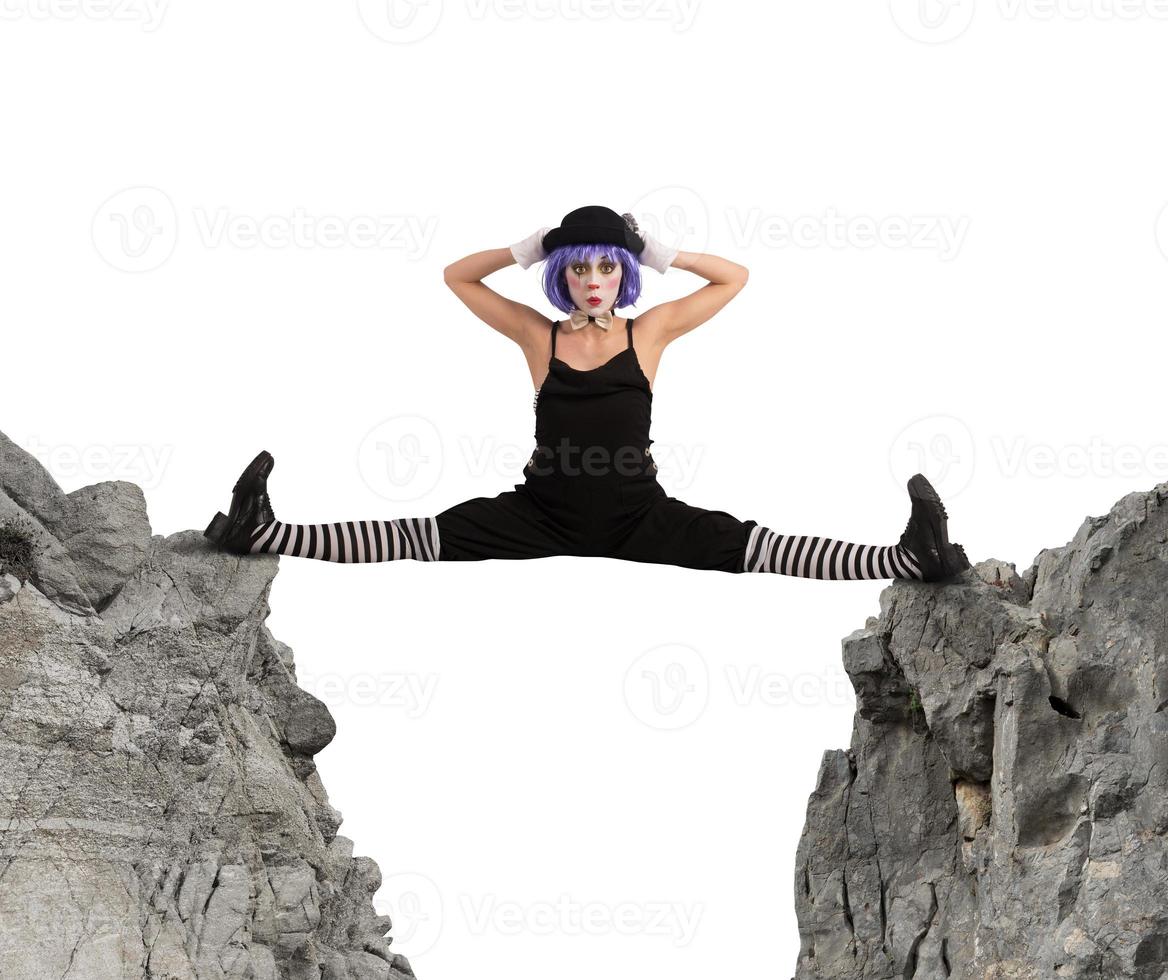 Clown between two mountains photo