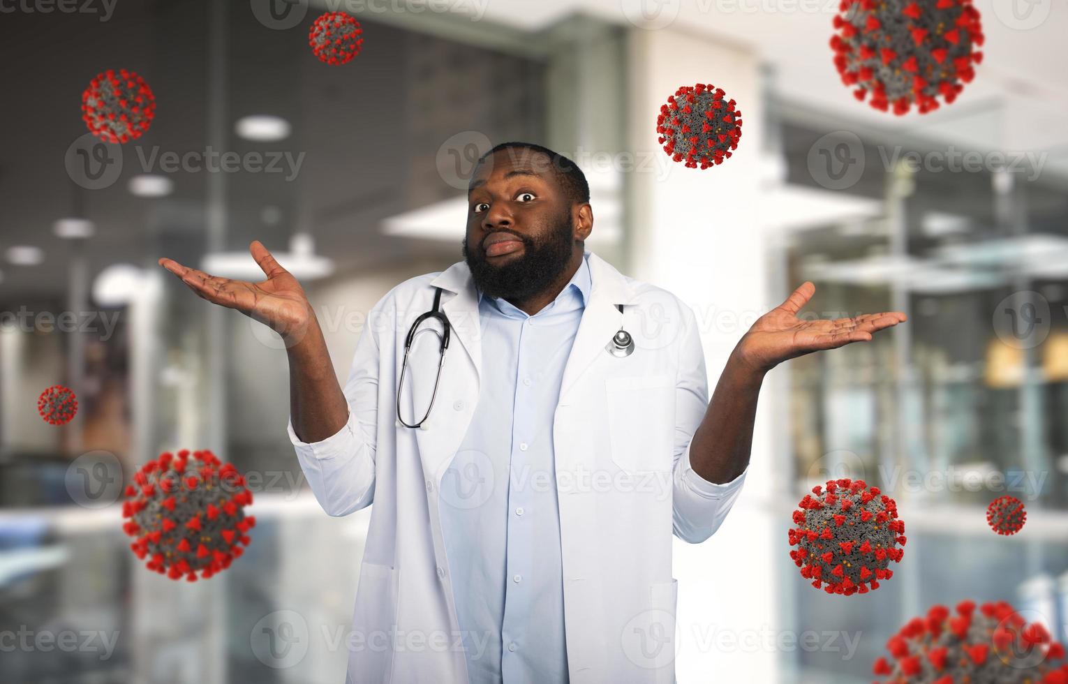 Doctor has question and doubt about covid19 virus photo