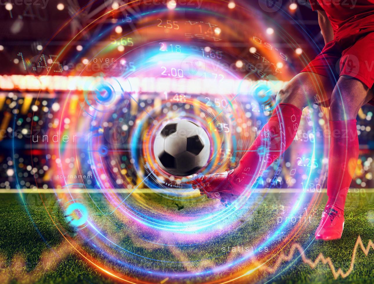 Online bet and analytics and statistics for soccer game photo