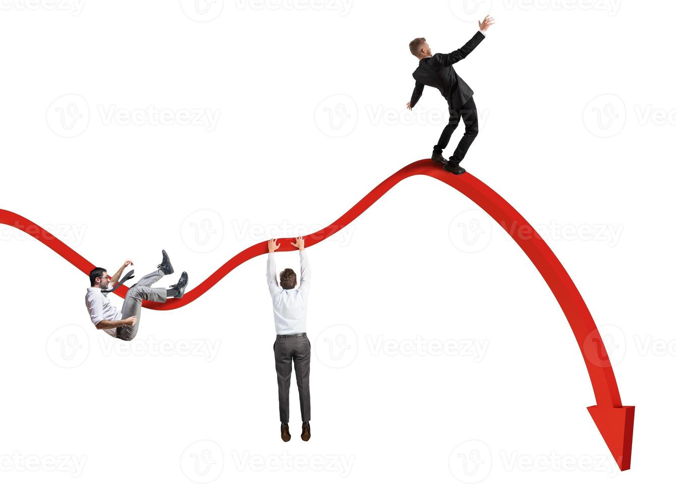 Businessmen falling down photo