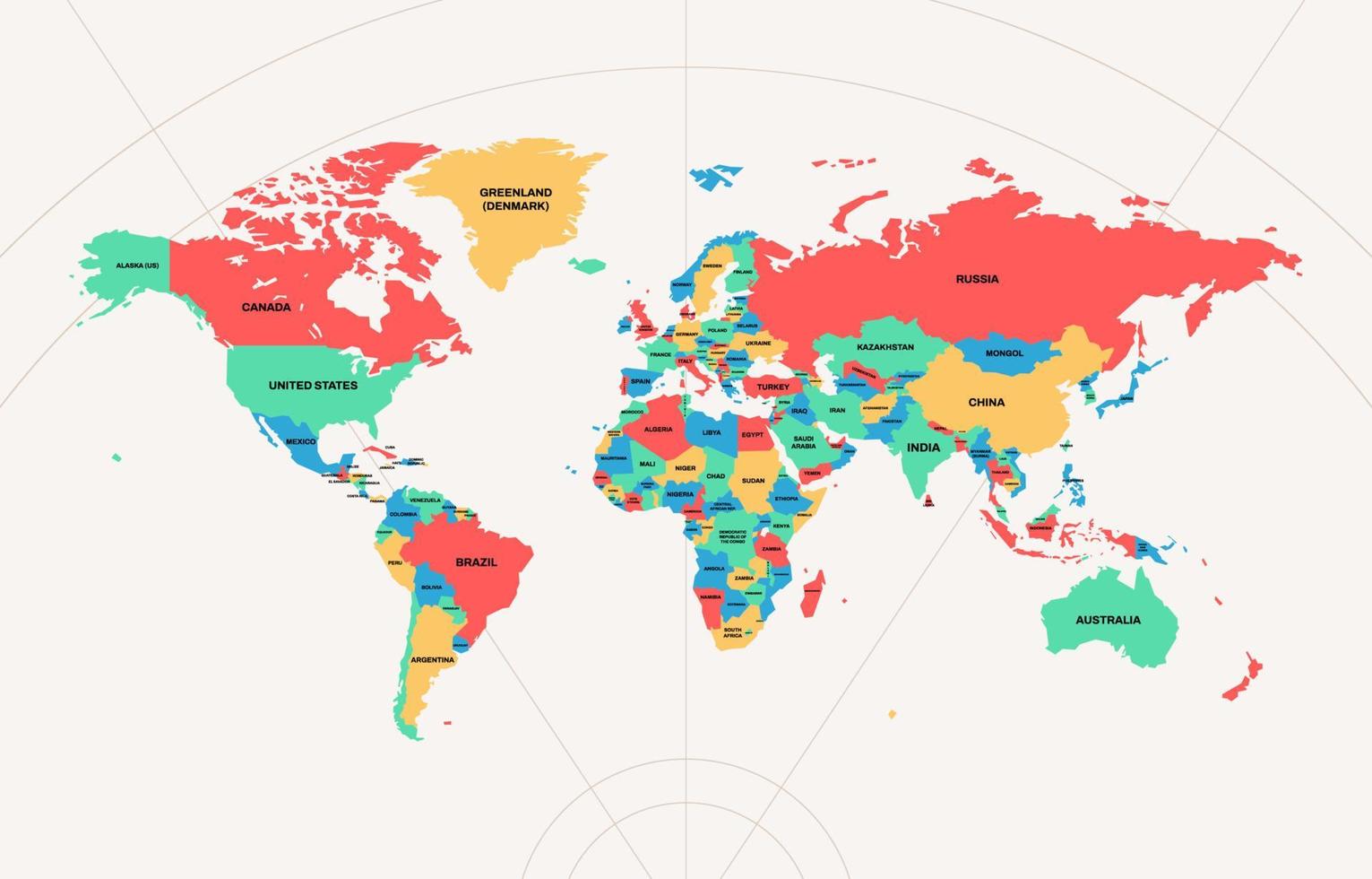 World Map with Country Name 20690046 Vector Art at Vecteezy