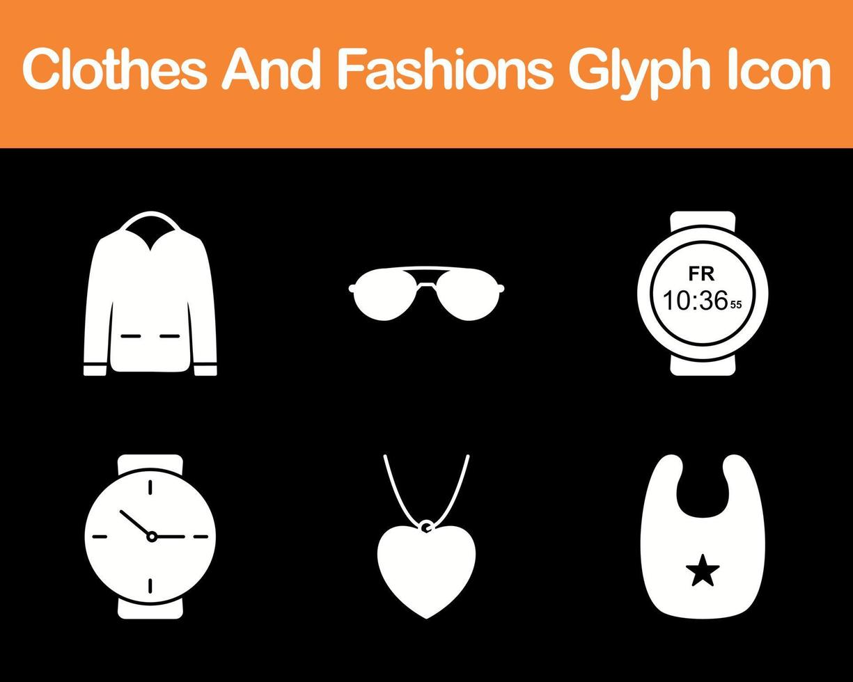 Clothes And Fashions Vector Icon Set
