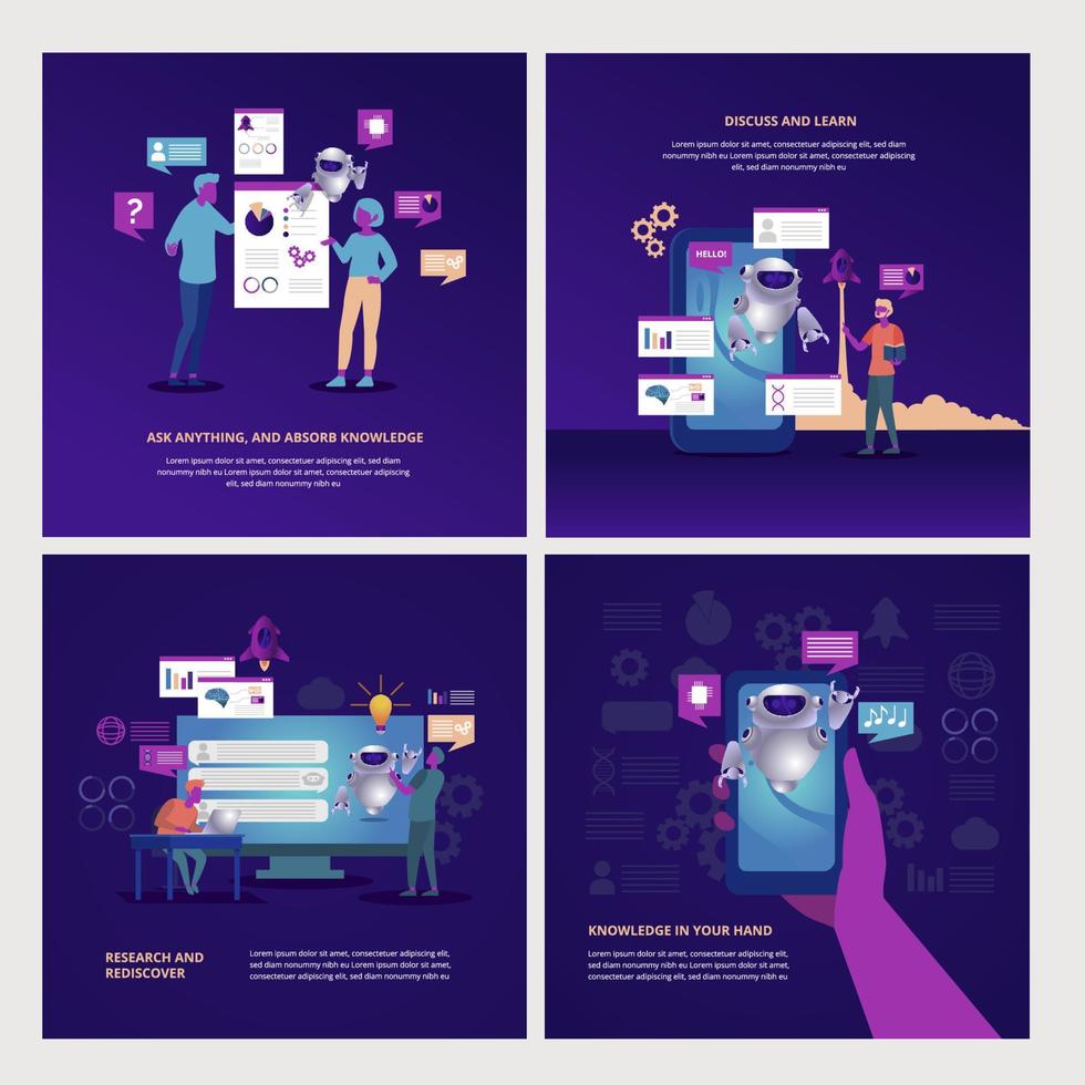 Artificial Intelligence Social Media Post Template vector