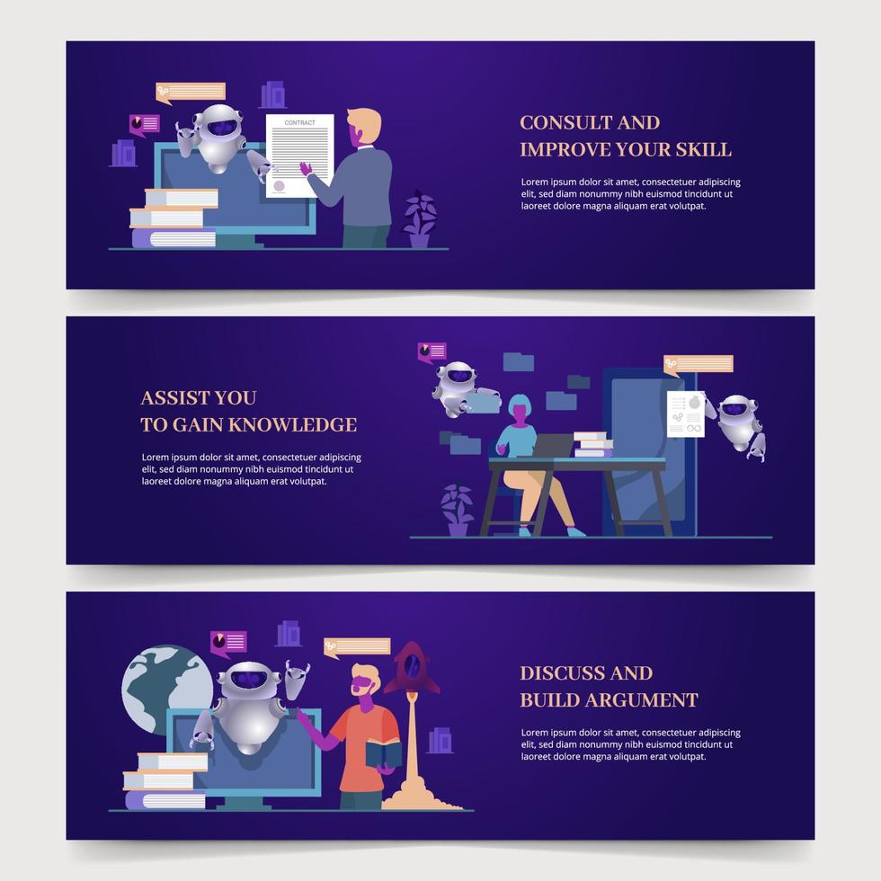 Artificial Intelligence Banner Template vector