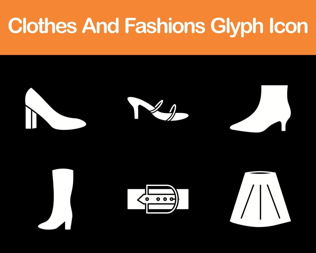 Clothes And Fashions Vector Icon Set