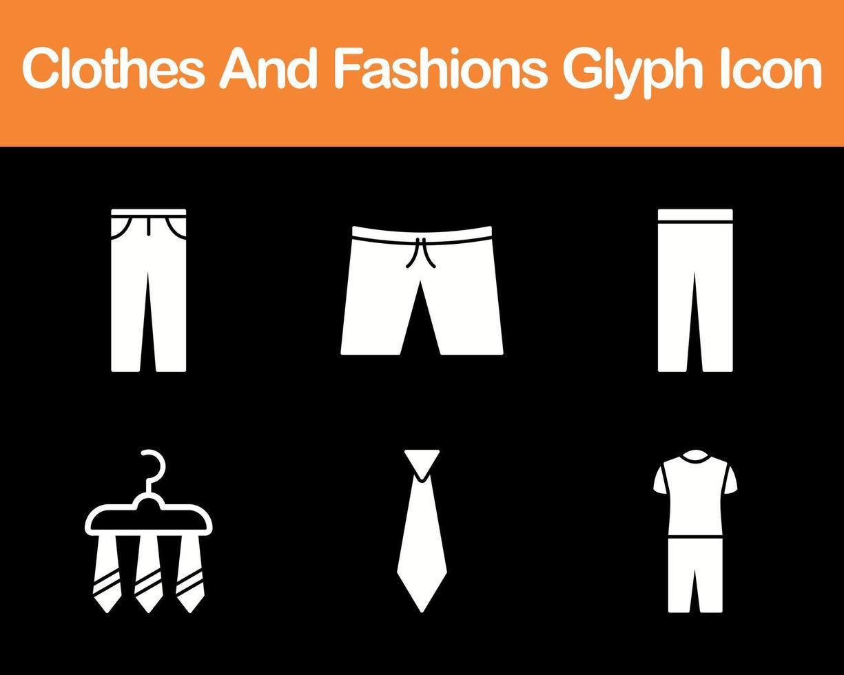 Clothes And Fashions Vector Icon Set