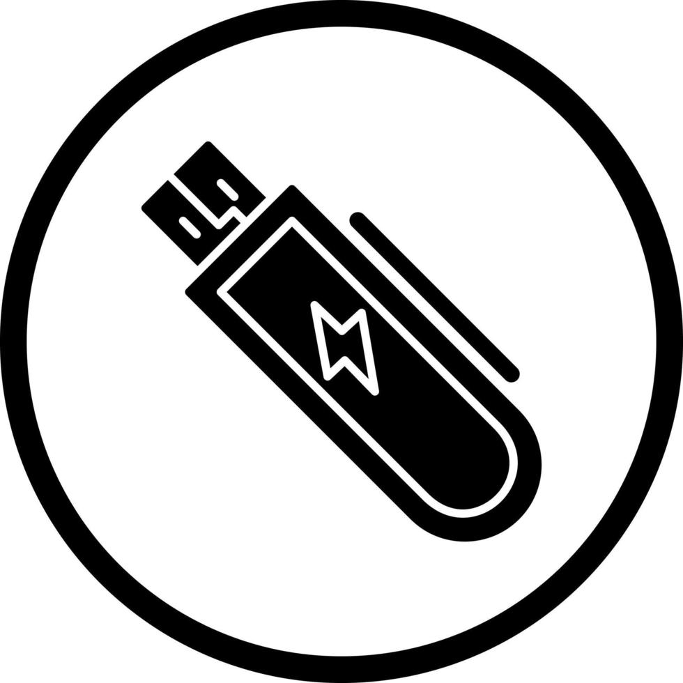 icono de glifo usb vector