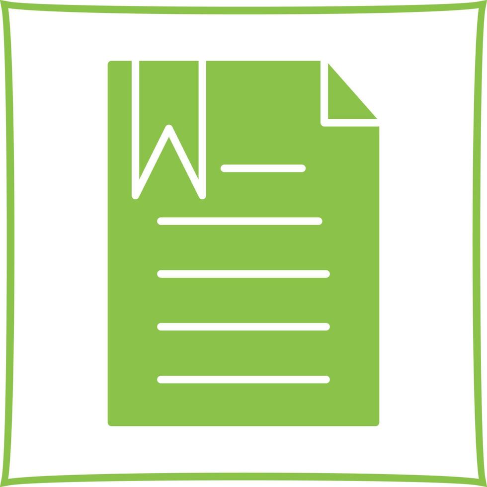 Unique Bookmarked Document Vector Icon