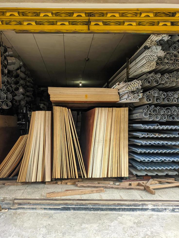 a building materials store containing many tools and building materials. For building store background or wallpaper photo