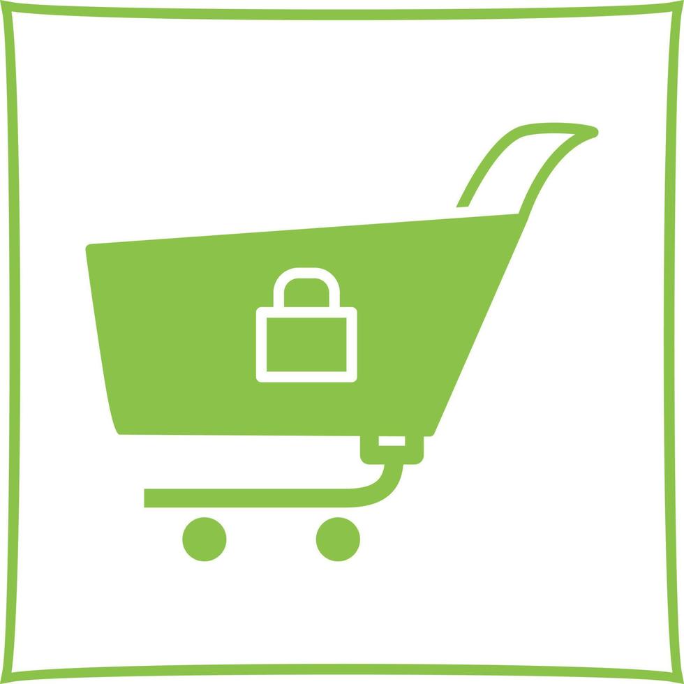 Unique Locked Cart Vector Icon