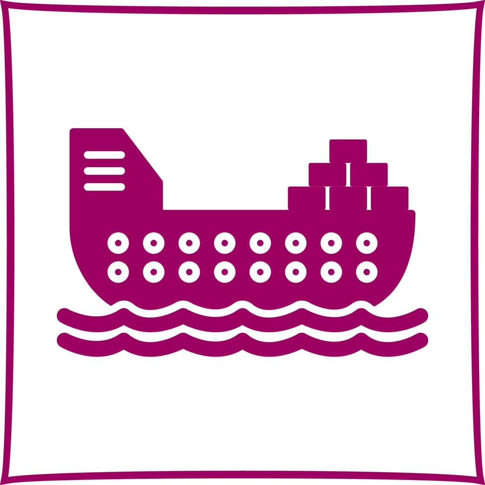 icono de vector de barco de carga