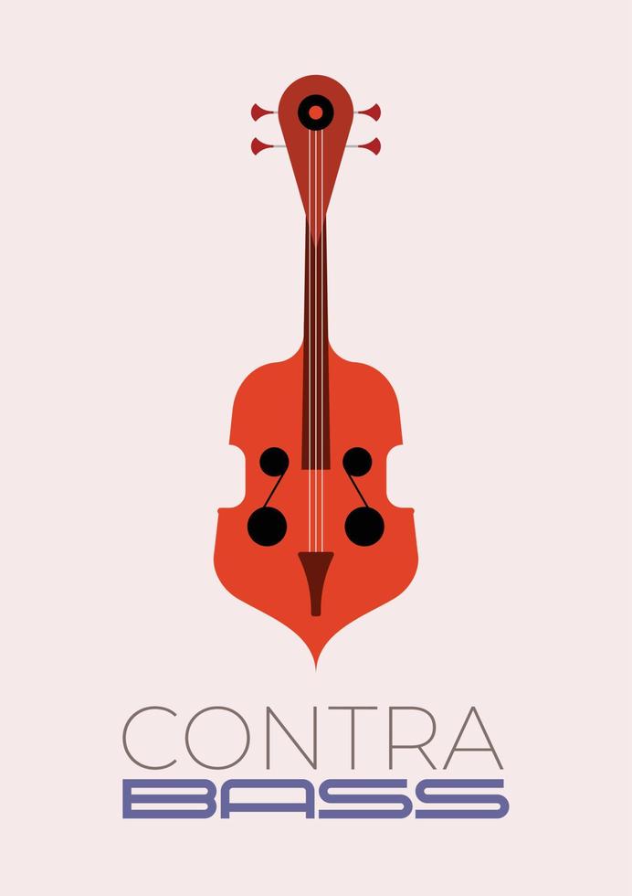 Colored icon isolated on a white background Contrabass, Double Bass vector graphic design.