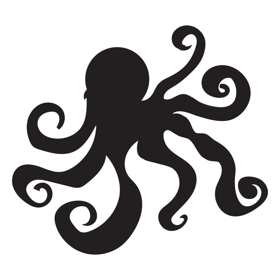 pulpo silueta. vector ilustración aislado en blanco antecedentes.