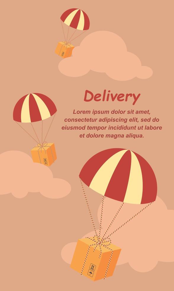 Delivery Service. Delivery design for landing page, web, poster, flyer. Vector illustration. Delivery concept. Vector flatt illustration.