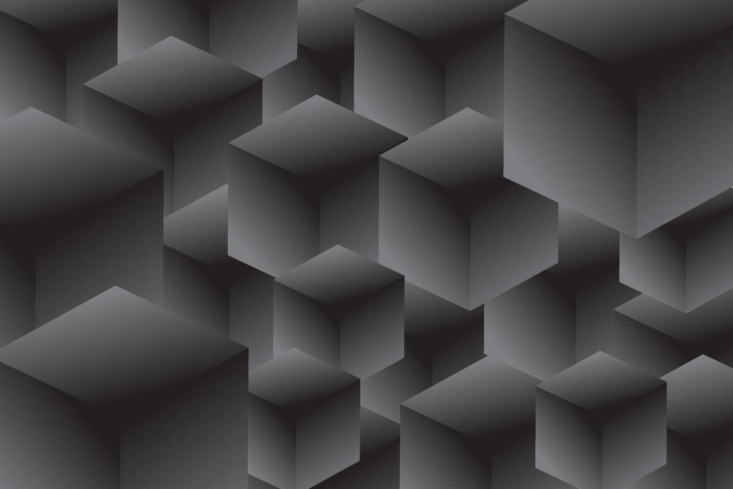 black and white 3D box with abstract geometric background vector