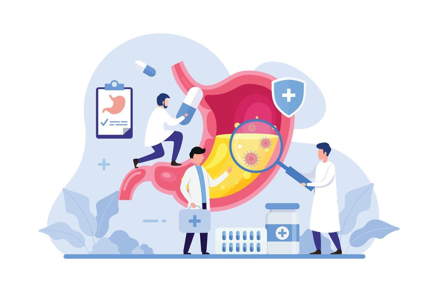 Health care and stomach treatment design concept vector