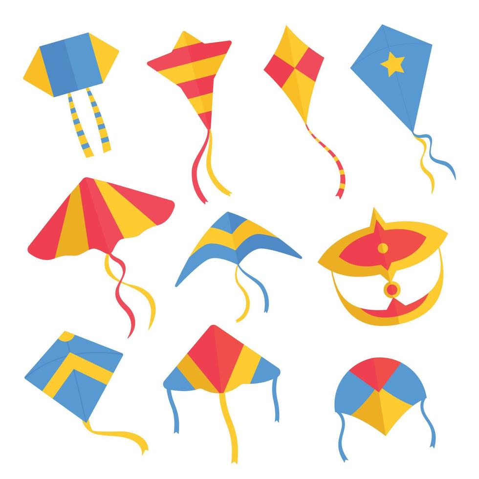 Vector illustration wind kite game