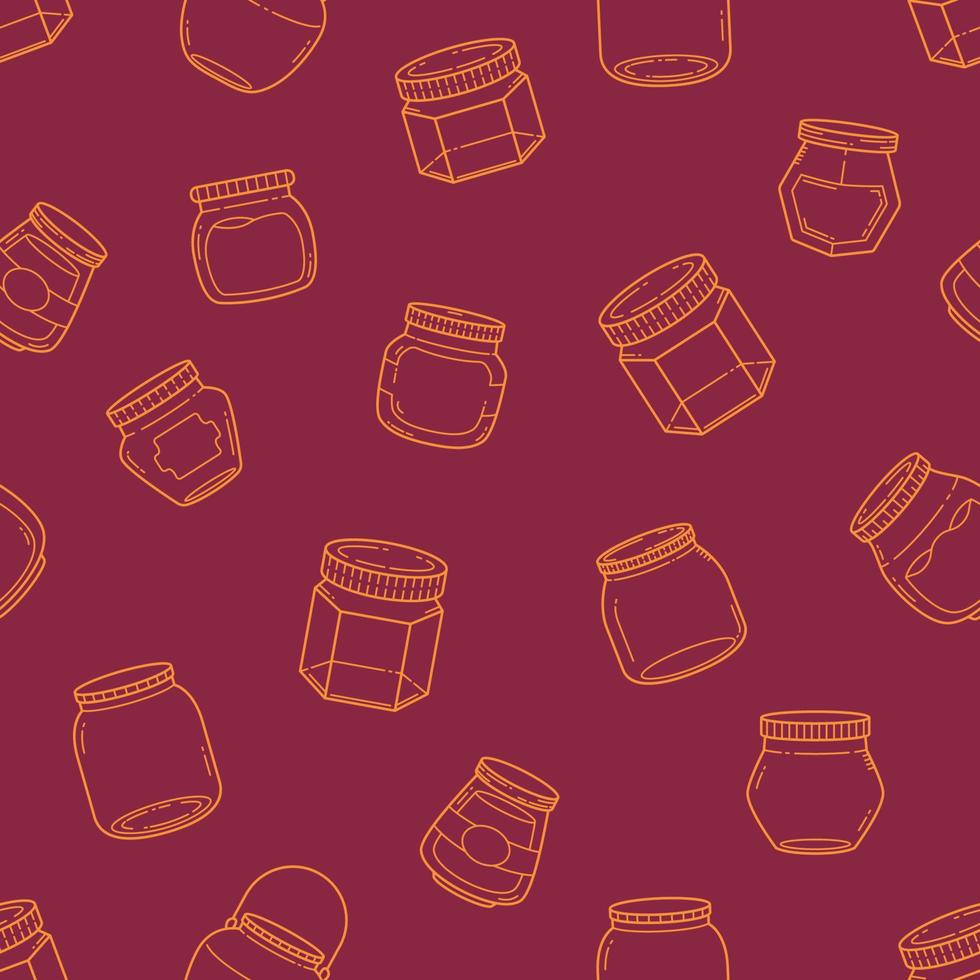 Jars outline doodle seamless pattern wallpaper background vector