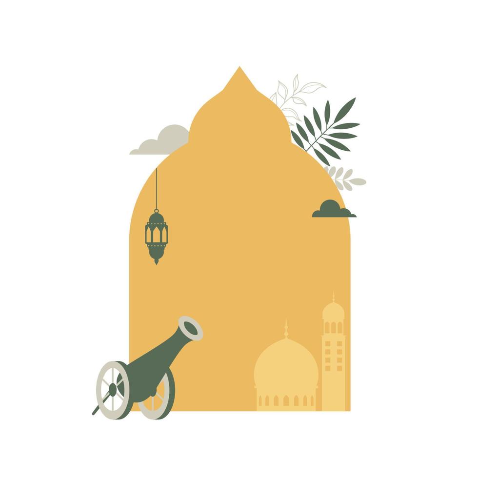 Islamic background for Ramadan Kareem greeting card  with retro boho design vector