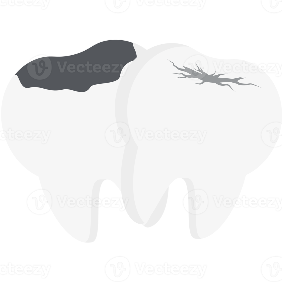 Double Tooth Broken Cavity Cracked Teeth png