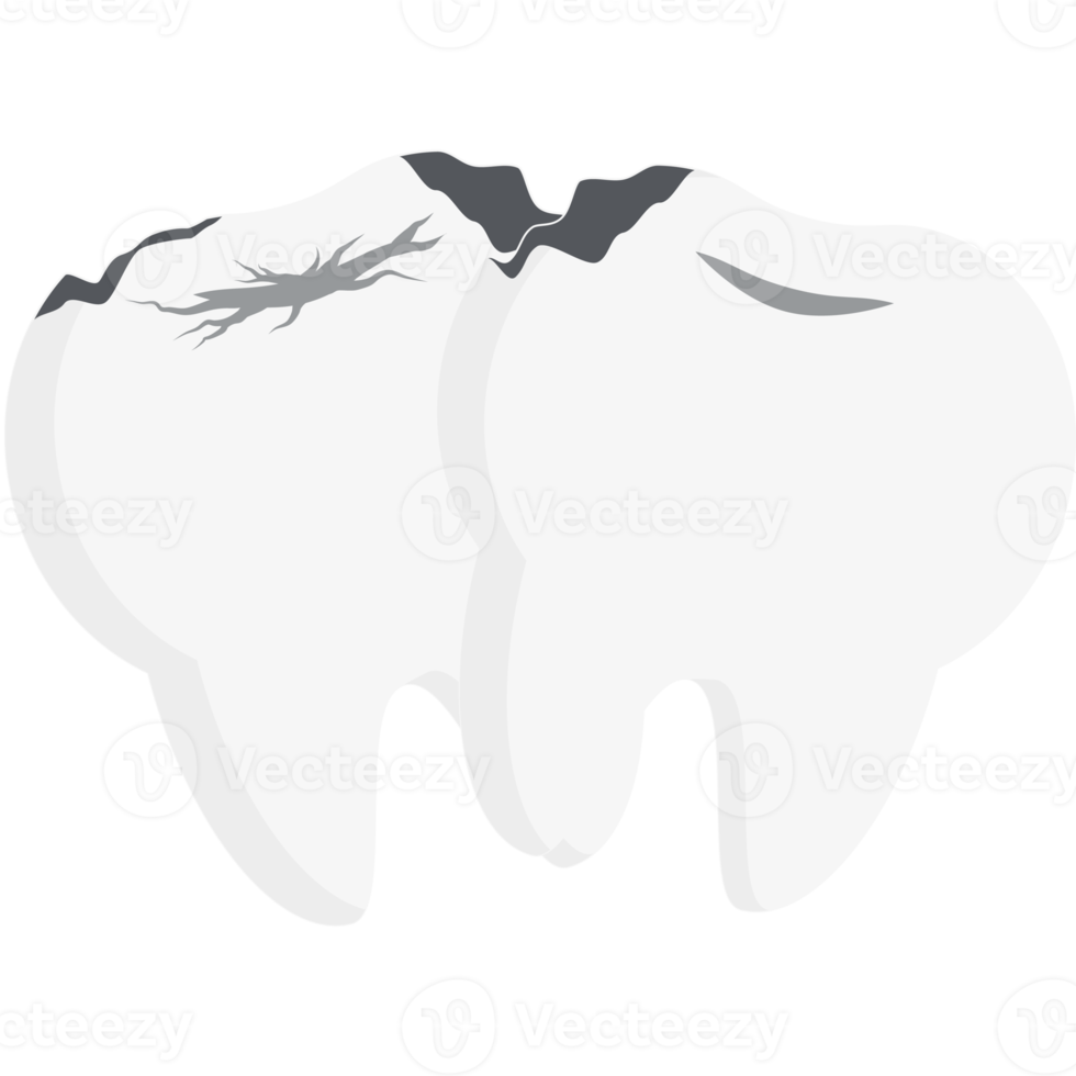 Double Tooth Broken Cavity Cracked Teeth png