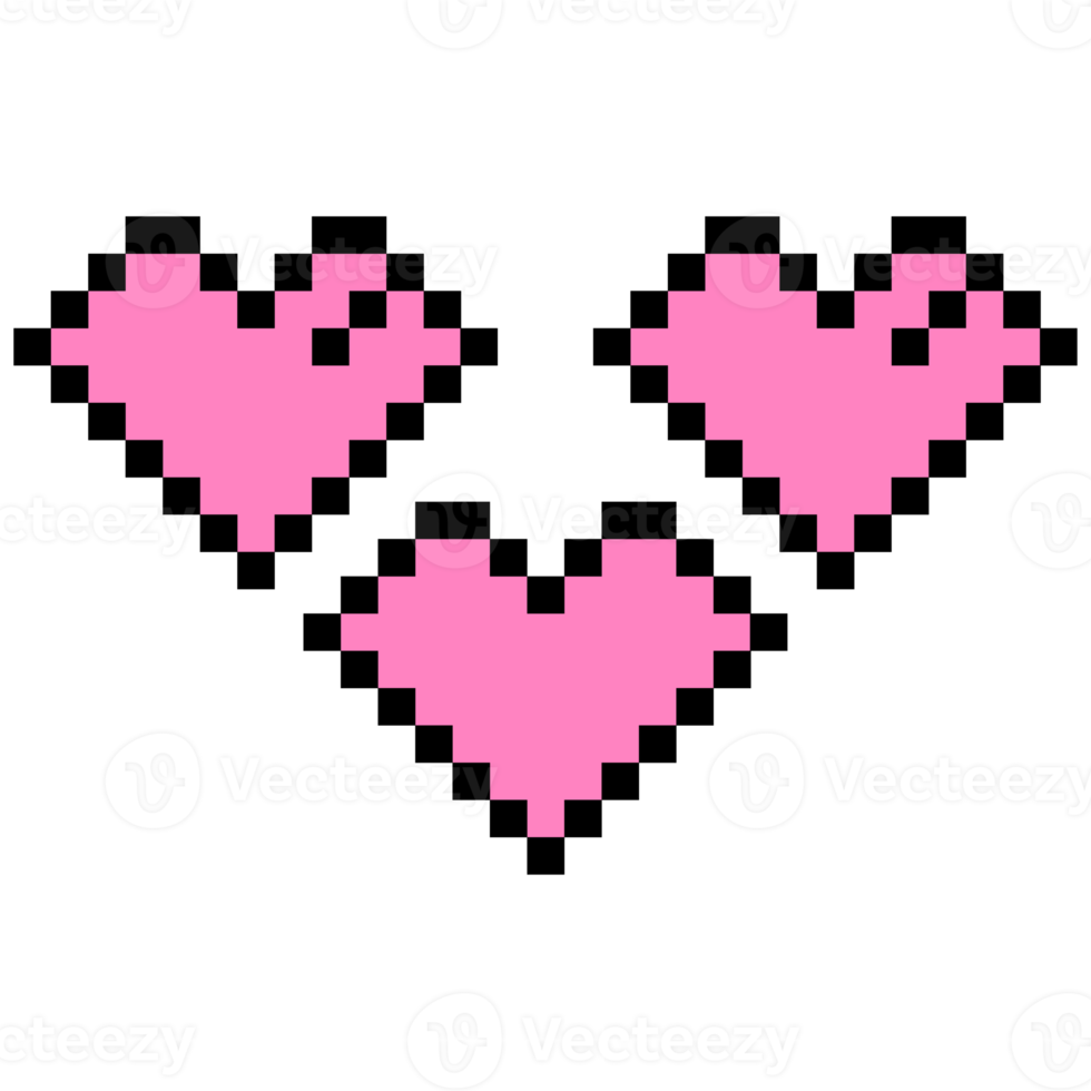 Aesthetic 8 BIt Heart Love Logo Symbol png