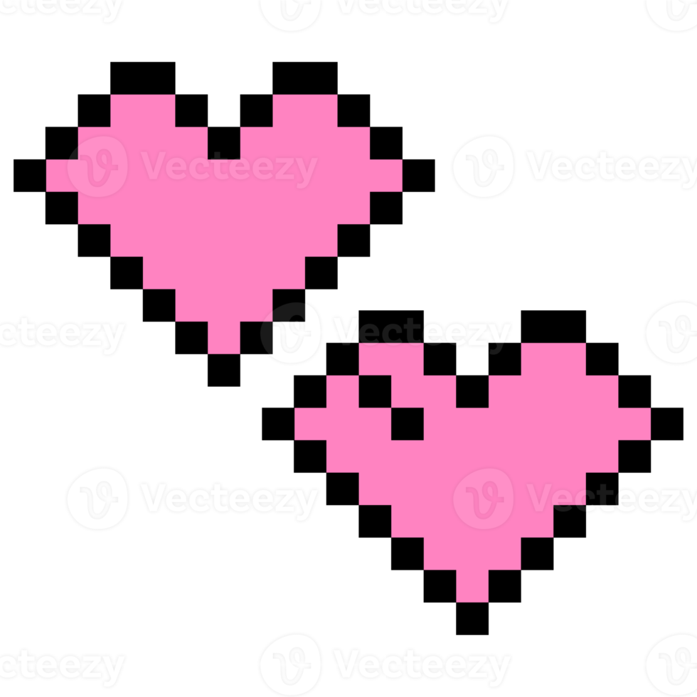 Aesthetic 8 BIt Heart Love Logo Symbol png