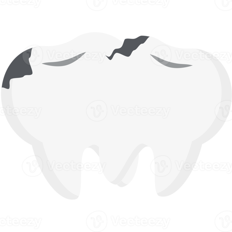 Duplo dente quebrado cavidade rachado dentes png