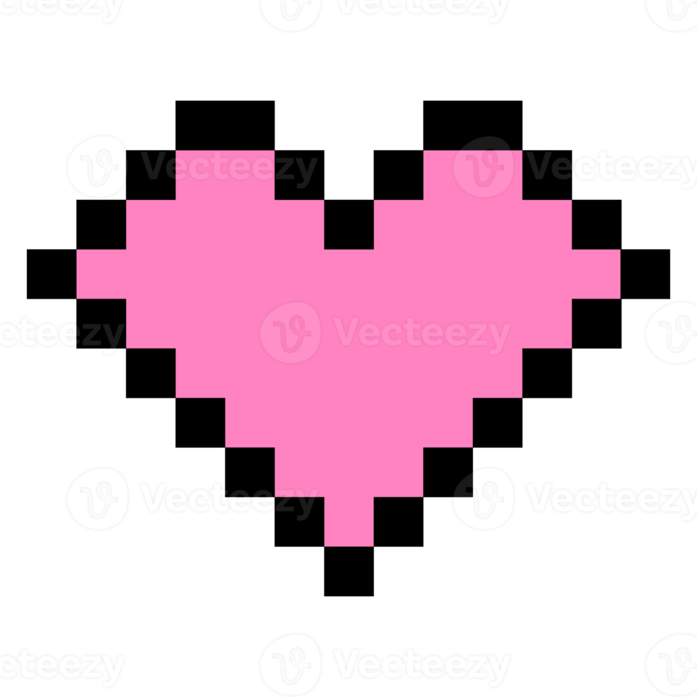 Aesthetic 8 BIt Heart Love Logo Symbol png