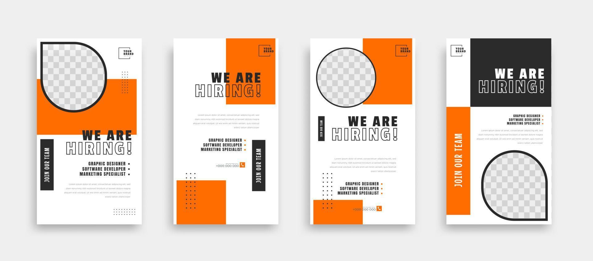We are hiring job vacancy social media post banner design template with yellow color. We are hiring job vacancy square web banner design vector