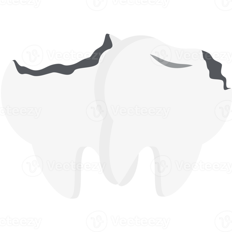 Duplo dente quebrado cavidade rachado dentes png