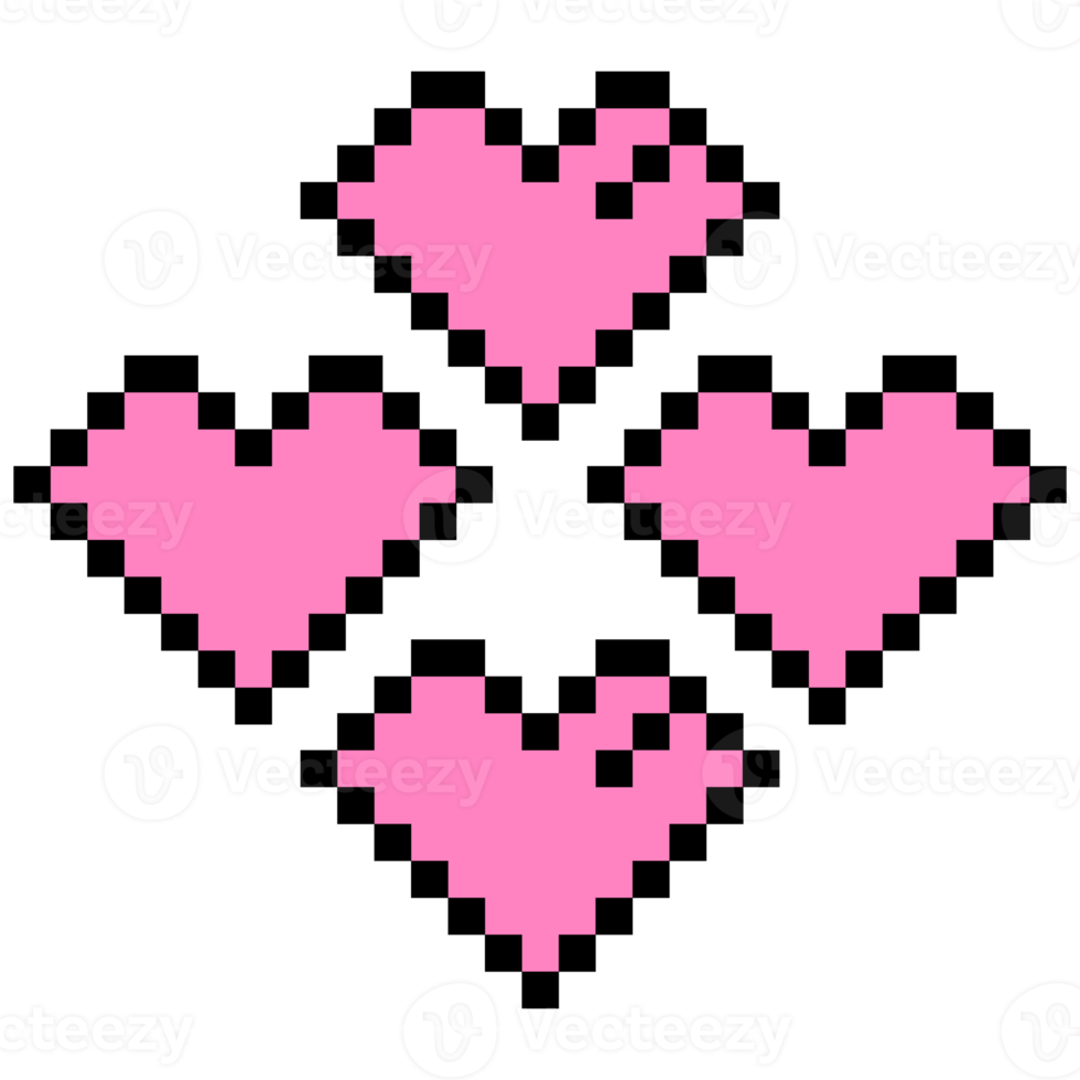 Aesthetic 8 BIt Heart Love Logo Symbol png