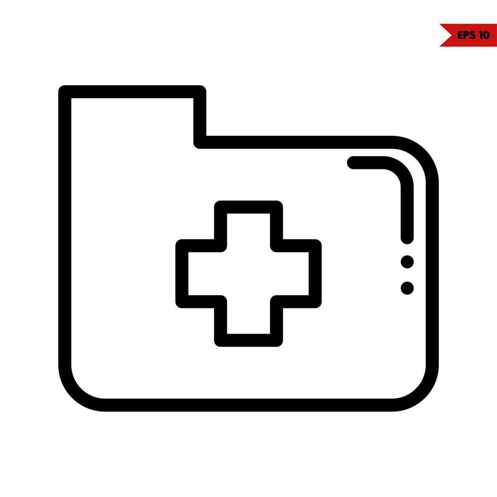 medicine in file line icon vector