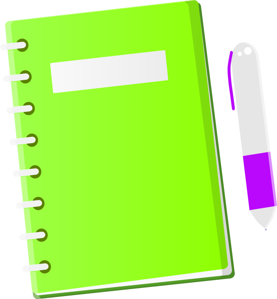 cuaderno y bolígrafo png