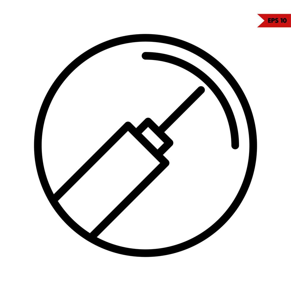 injection in button line icon vector