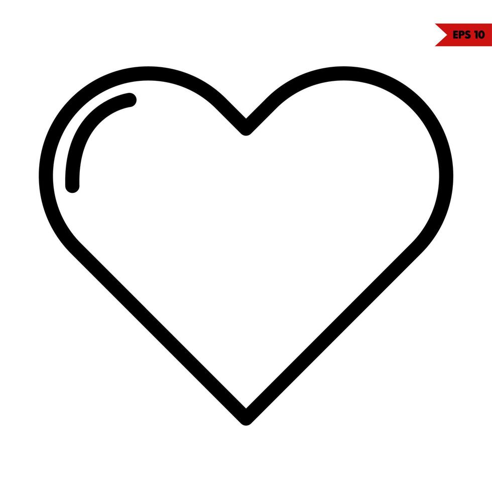 heart line icon vector