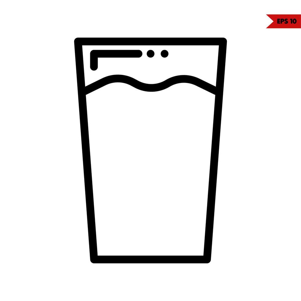 vaso bebida línea icono vector