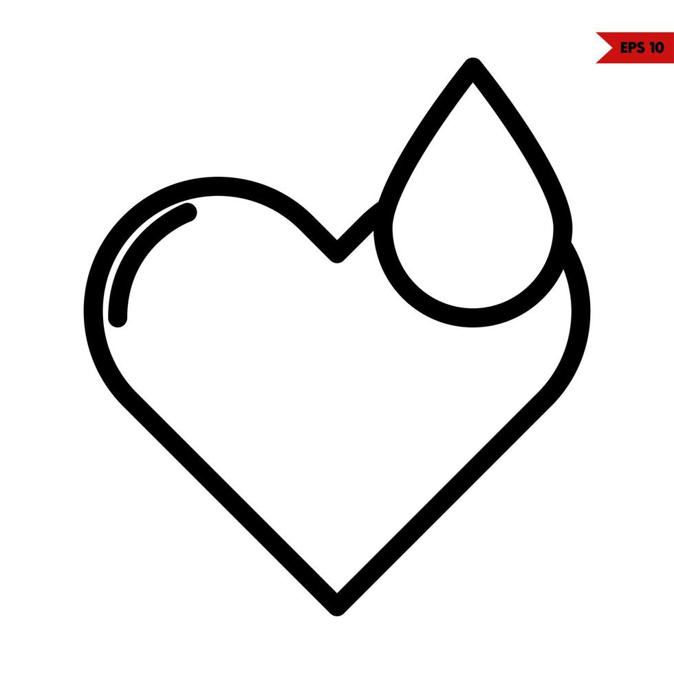 heart with blood line icon vector