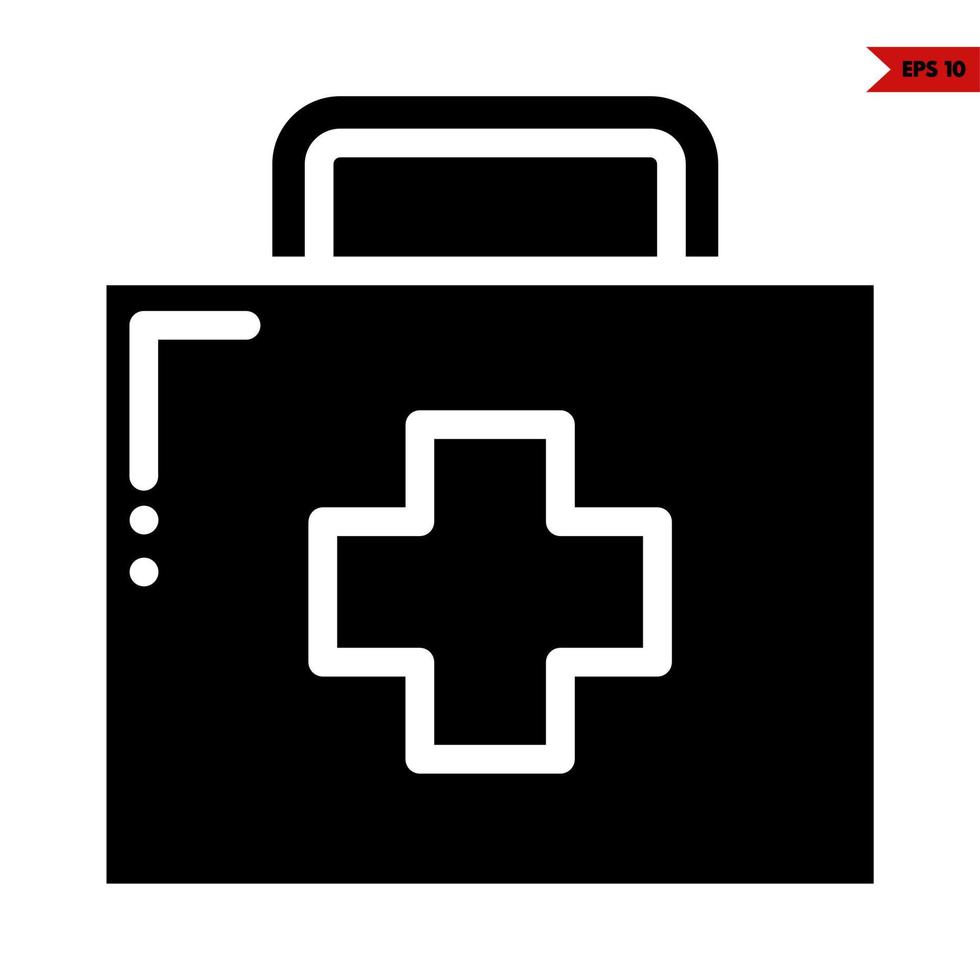 medicine in handbag glyph icon vector