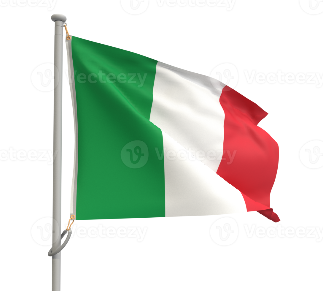 Italië land vlag icoon golvend rood wit groen kleur symbool politiek overheid nationaal Europa embleem staat reizen Internationale vrijheid viering festival openbaar cultuur onafhankelijkheid .3d geven png