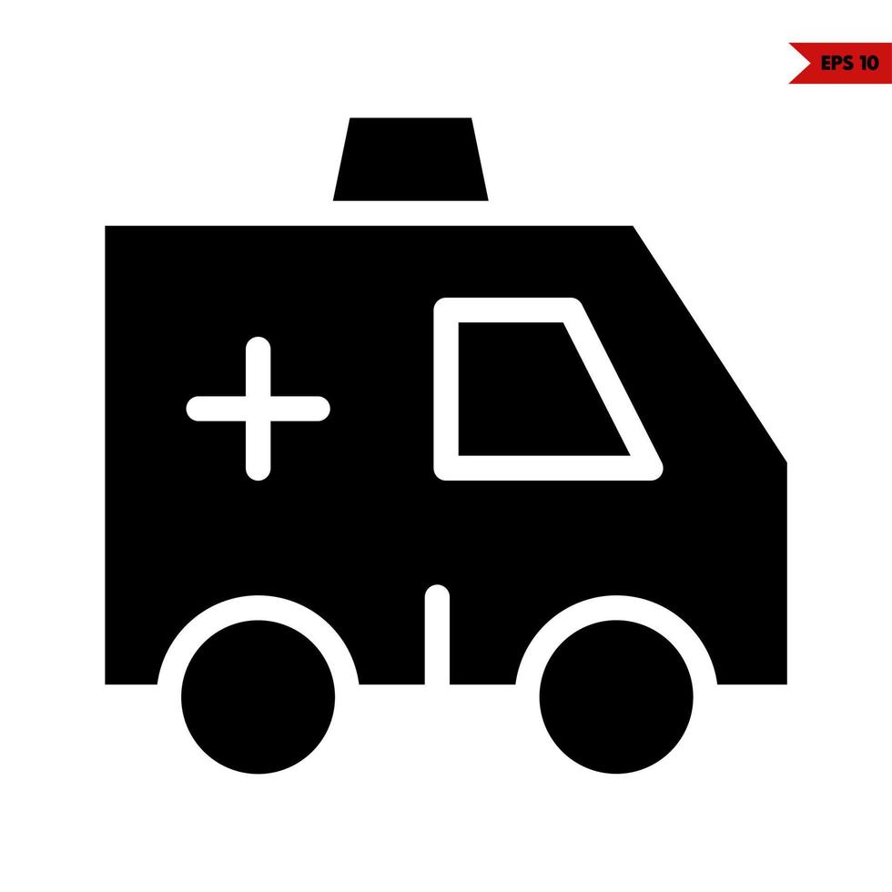 car ambulance glyph icon vector