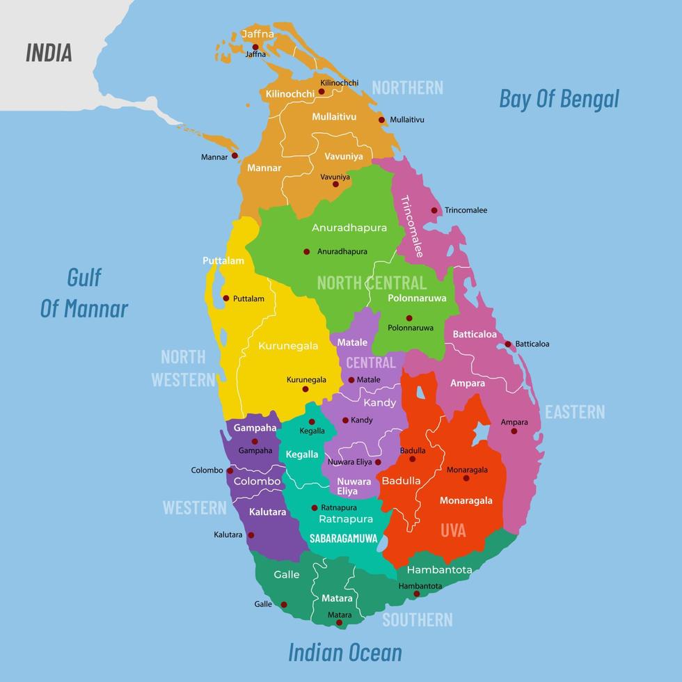 Sri Lanka Country Map vector