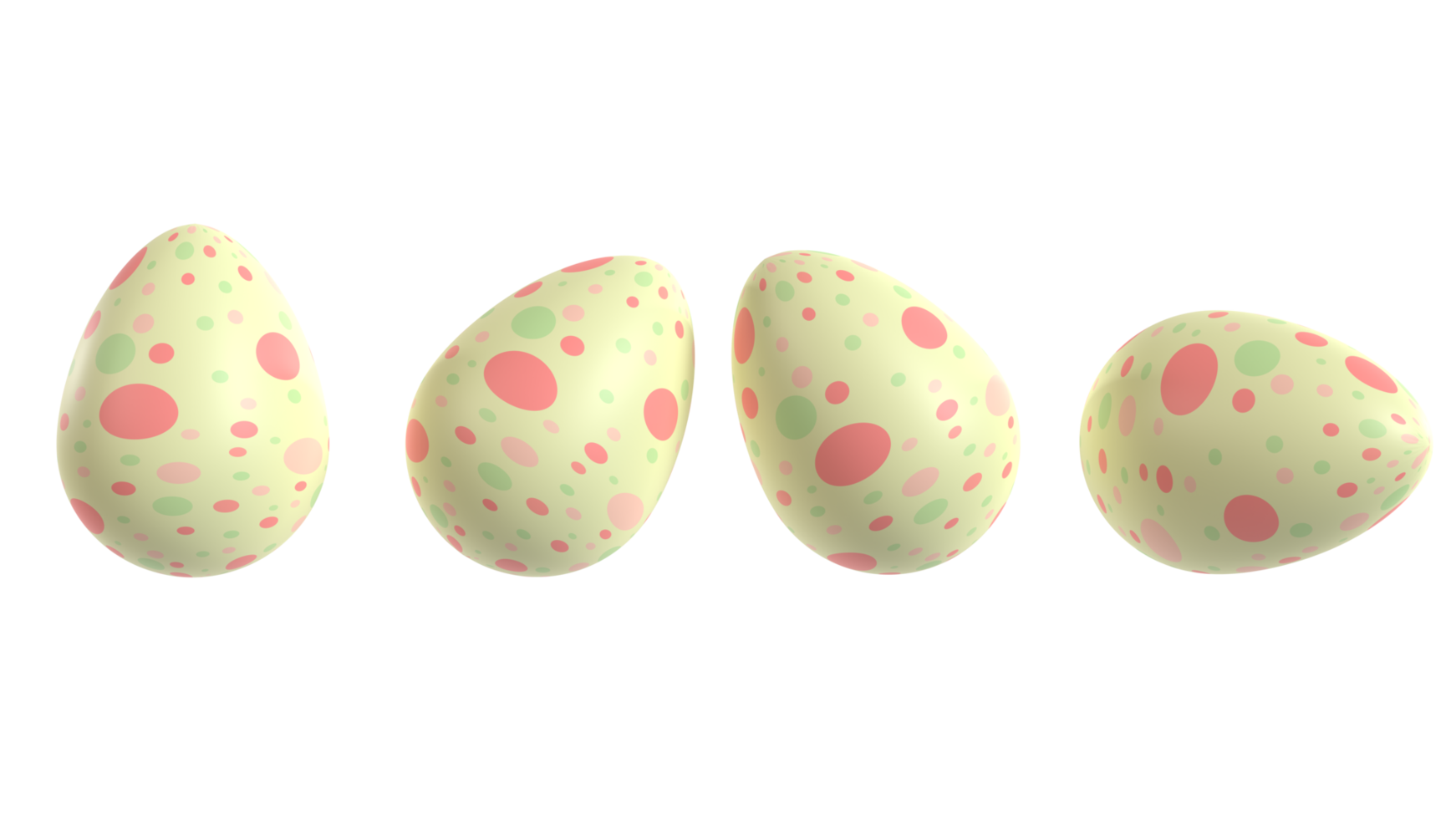 Easter eggs on isolated background. 3D render. png