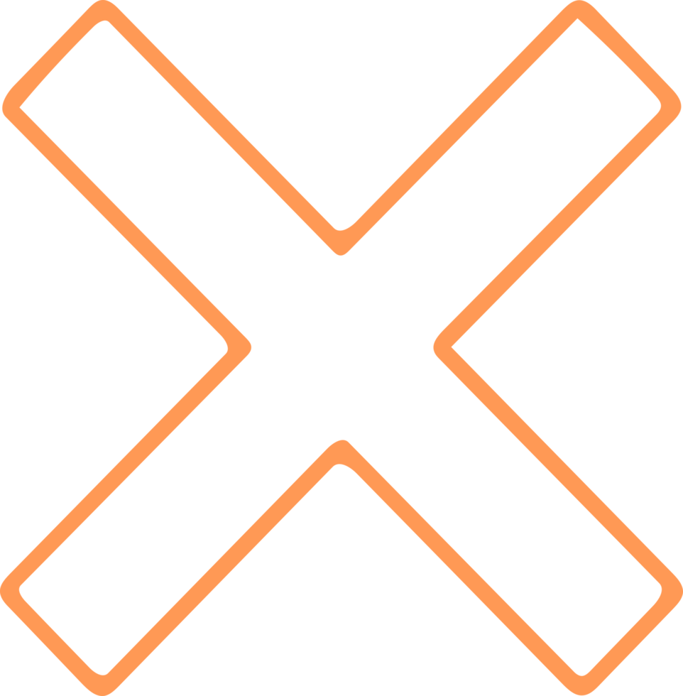 Orange Multiplication Sign png