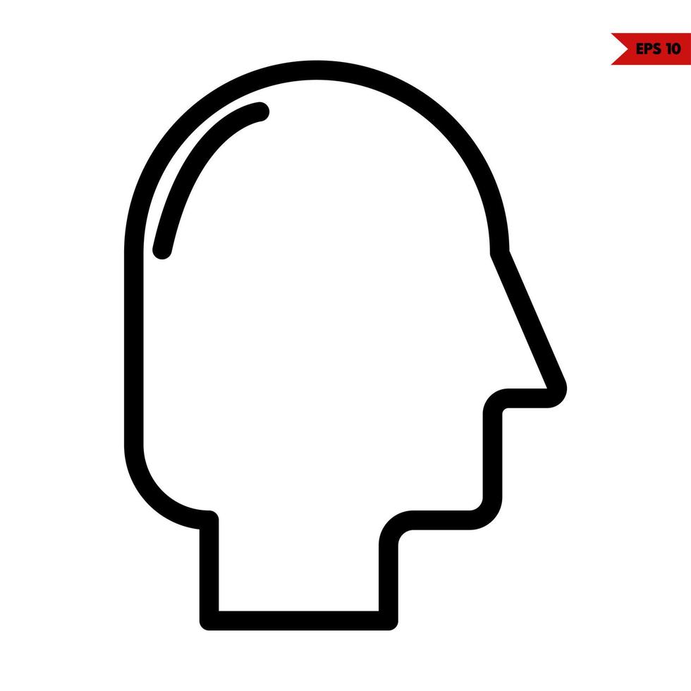 head a person line icon vector